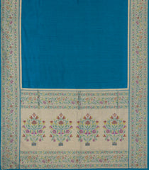 Cyan Woven Art Dupion Saree With Meena Floral Border-BL5949