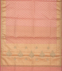 Baby Pink Woven Banarasi Silk Saree With Floral Motifs