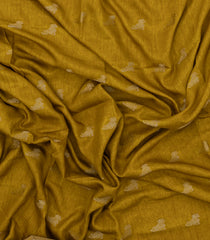 Mustard Printed Synthetics Dola Saree Zari Buttas-BL5298