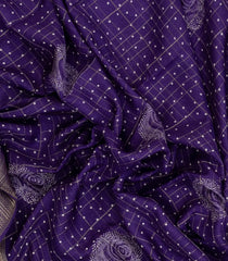 Violet Printed Art Dola Silk Saree With Zari Checks & Border-BL5745