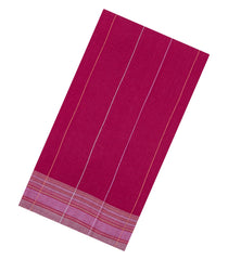 Pink Handloom Chanderi Cotton Saree With Stripes-CC1355