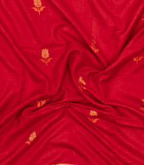 Red Woven Tussar Silk Saree With Buttas & Zari Border-TU3467