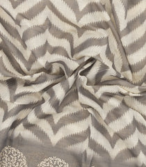 Grey Printed Synthetics Linen Saree With Embroidery Border-BL5315