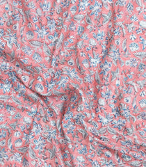 Baby Pink Printed Chanderi Cotton Saree With Zari Border-CC1484
