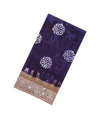 Purple Printed Jaipur Cotton Saree With Contrast Border-JC1715
