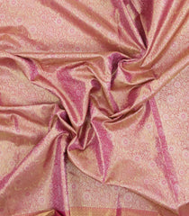 Baby Pink Woven Tissue Silk Saree With Floral Zari Motifs-KA15548