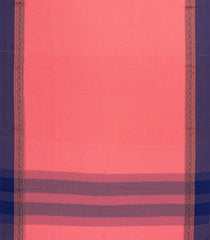 Peach Woven Bengal Cotton Saree With Contrast Border-BG1651
