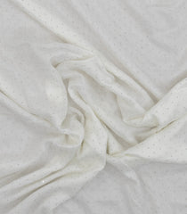 White Woven Synthetic Vichitra Saree With Stone Work -BL5432