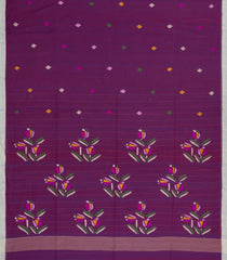 Purple Handloom Bengal Cotton Saree With Buttas-BG1991