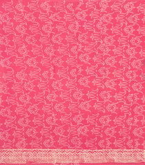Peach Woven Jaipur Cotton Saree With Printed Floral Motifs-JC1422
