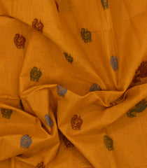 Mustard Handloom Bengal Cotton Saree With Annam Motifs-BG1826