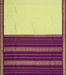 Light Green Handloom Korvai Kanchipuram Silk Saree With Zari Buttas-KA15476