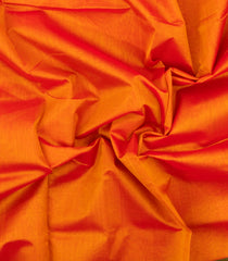 Orange Handloom Silk Cotton Saree With Contrast Border-SC4468