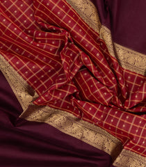 Crimson Handloom Silk Cotton Saree With Checks-SC4207
