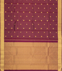 Maroon Handloom Kanchipuram Silk Saree With Checks & Buttas-KA15942