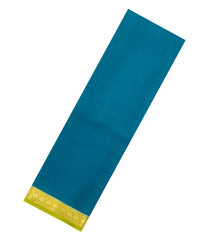Cyan Woven Mysore Silk Saree With Contrast Border-MS3854