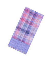 Lavender Printed Synthetic Dupion Saree With Checks & Contrast Border-BL6050