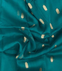 Teal Woven Pure Banarasi Organza Silk Saree With Floral Buttas-KS1160
