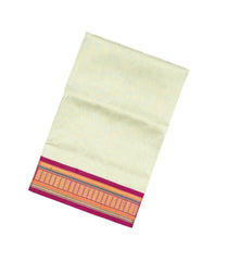 Shadow Green Handloom 9 Yards Korvai Silk Cotton Saree With Contrast Border-SC3787