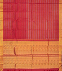 Crimson Handloom Kanchipuram Silk Saree With Beldari Stripes