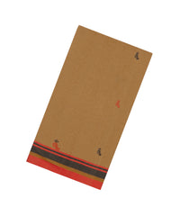 Dark Beige Handloom Bengal Cotton Saree With Floral Buttas-BG1563