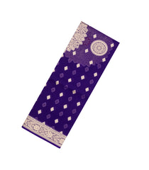 Violet Woven Pure Organza Silk Saree With Floral Zari Buttas-KS1091