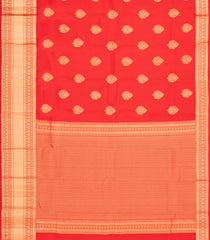 Red Woven Pure Silk Saree With Zari Buttas-EC2594