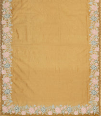 Gold Woven Crushed Tissue Saree With Embroidered Meena Floral Motifs EN1785