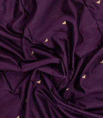 Dark Burgundy Handloom Maheswari Silk Cotton Saree With Triangle Buttas-SC4924