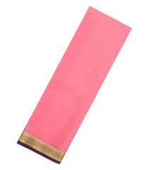 Peach Woven Mysore Silk Saree With Contrast Zari Border-MS3823