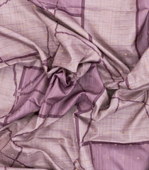 Lilac Printed Synthetic Tussar Saree With Zari Buttas-BL5361