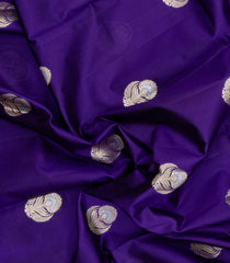 Violet Woven Banarasi Poona Silk Saree With Buttas & Contrast Border-BP1046