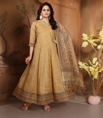 Mustard Casual Anarkali Set: RC5528