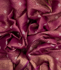 Dusty Peach Woven Art Dola Tissue Saree With Floral Motifs-BL3987