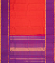 Red Handloom Kanchipuram Silk Saree With Zari Stripes-KA15354