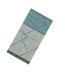 Steel Blue Printed Synthetic Tussar Saree With Zari Buttas-BL5362