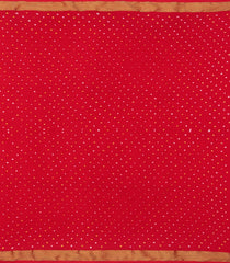Red Woven Mysore Crepe Silk Saree With Stripes & Bandhani Motifs-MS3889