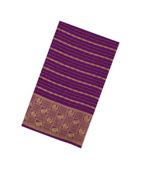 Magenta Printed Art Dola Silk Saree With Stripes & Printed Pallu-BL5757