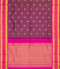 Purple Handloom Kanchipuram Silk Saree With Zari Stripes & Buttas-KA15711
