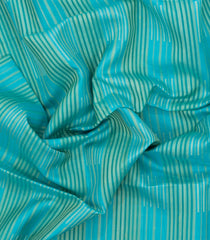 Turquoise Handloom Soft Silk Saree With Diamond Stripes-SO4636
