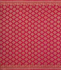 Magenta Handloom Banarasi Khadi Georgette Silk Saree With Floral Motifs-BE1626