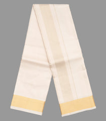 Cream Handloom 8 Yards Silk Dhoti With 4 Yards Angavastram & Shirt Material -CD1516