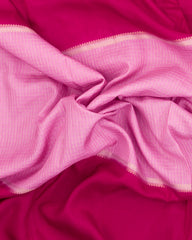 BubbleGum Pink Woven Blended Viscose Saree With Contrast Border-BL5580