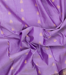Lavender Woven Pure Silk Saree With Zari Buttas & Contrast Border-EC2623