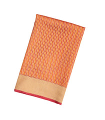 Peach Handloom Organza Soft Silk Saree With Stripes-SO4144