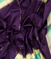 Dark Purple Handloom Soft Silk Saree With Stripes -SO4012
