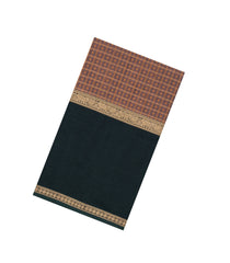 Dusty Peach Handloom Silk Cotton Saree With Checks-SC4209