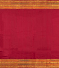 Taupe Handloom Korvai Kanchipuram Silk Saree With Crimson Border-KA16568