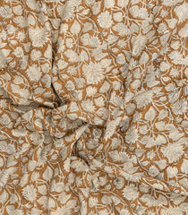 Beige Printed Jaipur Cotton Saree With Printed Tribal Motifs-JC1787