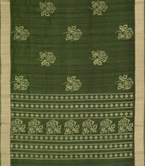 Dark Green Woven Synthetics Dola Silk Saree With Zari Border-BL5262